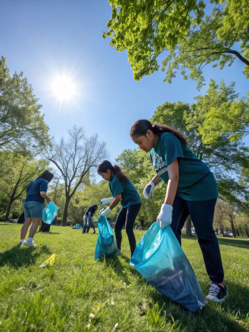 A vibrant image of club members participating in a community event, such as a local charity run or a neighborhood cleanup.